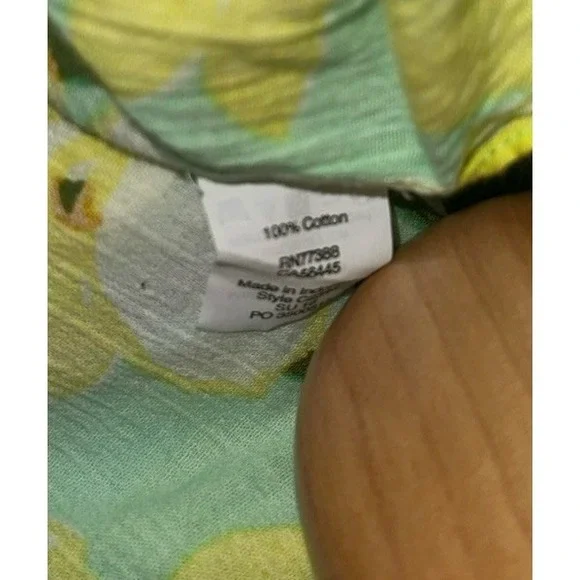 J.Crew Womens XS Swim Cover Up Tunic Dress Yellow Green Floral Print Cotton - Picture 7 of 7